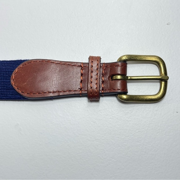 SMATHERS & BRANSON Men's Leather Belt Hand Stitched Blue Cups "C" 1898 Size 38 - Picture 2 of 11